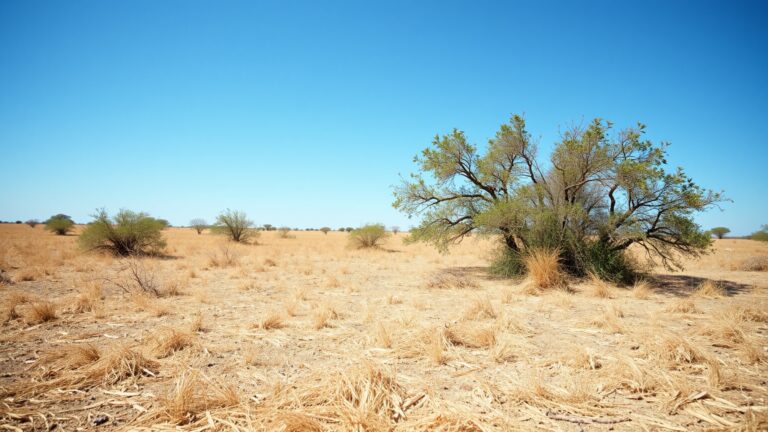 An empty plot of land in Curaao under a clear blue sky