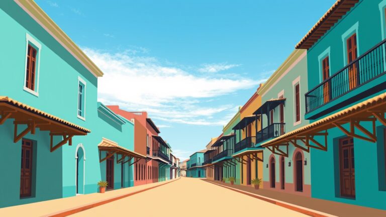Kleurrijke koloniale architectuur in Willemstad, Curaçao